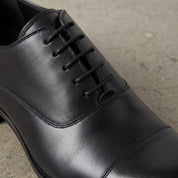 Men's Black Cap-Toe Leather Oxfords — Oakes