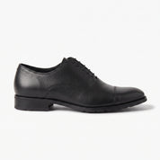 Men's Black Cap-Toe Leather Oxfords — Oakes