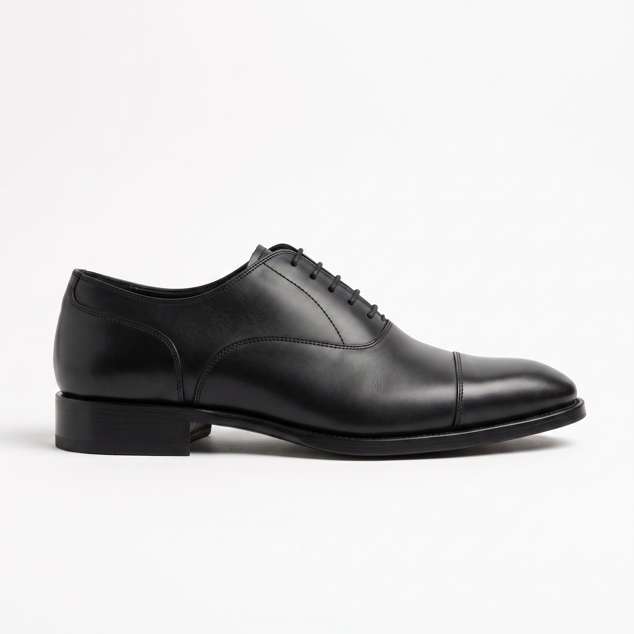 Men's Black Cap-Toe Leather Oxfords — Sotheby