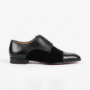 Men's Black Cap-Toe Suede and Leather Oxfords — Doveton — Doveton