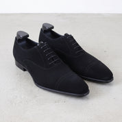 Men's Black Cap-Toe Suede Oxfords — Dorward