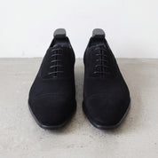 Men's Black Cap-Toe Suede Oxfords — Dorward