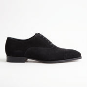 Men's Black Cap-Toe Suede Oxfords — Dorward