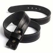 Men's Black Leather Buckleless Belt — Farnworth