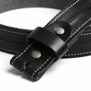 Men's Black Leather Buckleless Belt — Farnworth