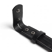 Men's Black Leather Buckleless Belt — Farnworth