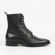 Men's Black Crocodile-Embossed Leather Ankle Boots — Chorley