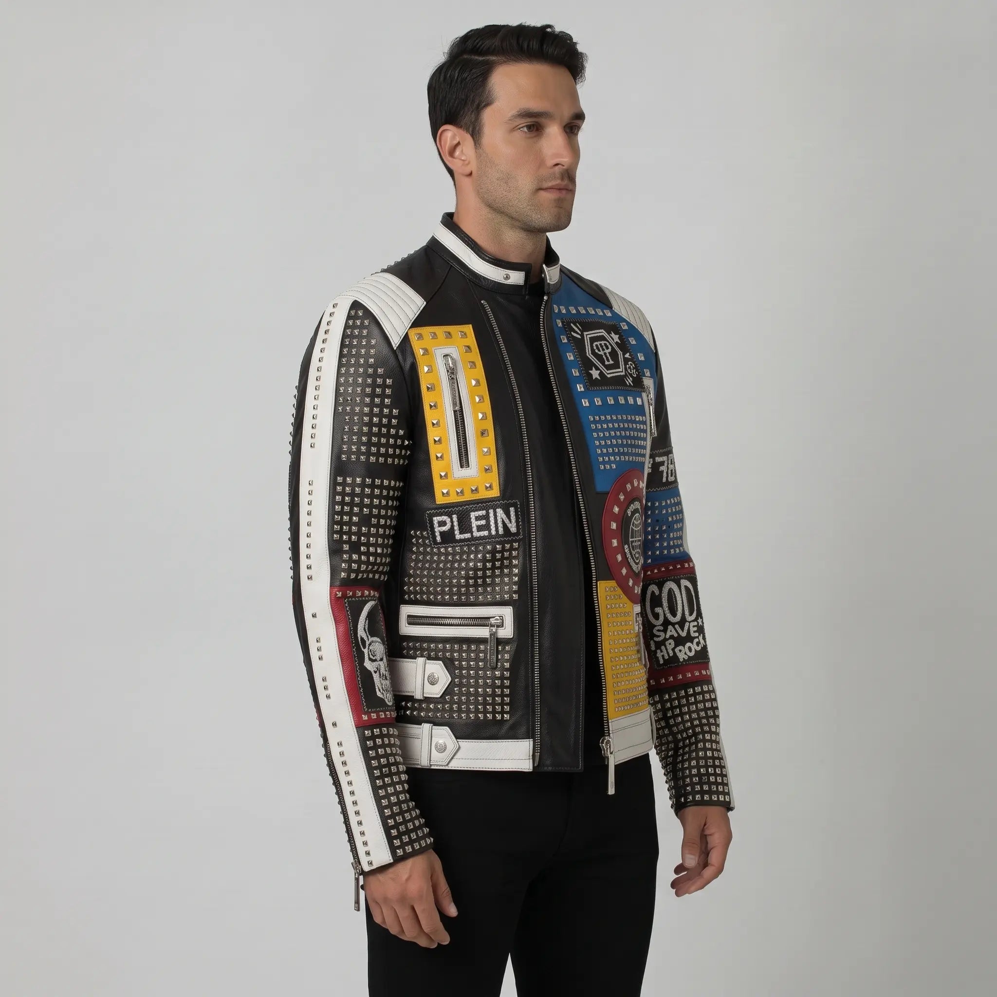 mens-black-diamond-studded-leather-biker-jacket-hoxley-hoxley-jacket-side-studio.webp
