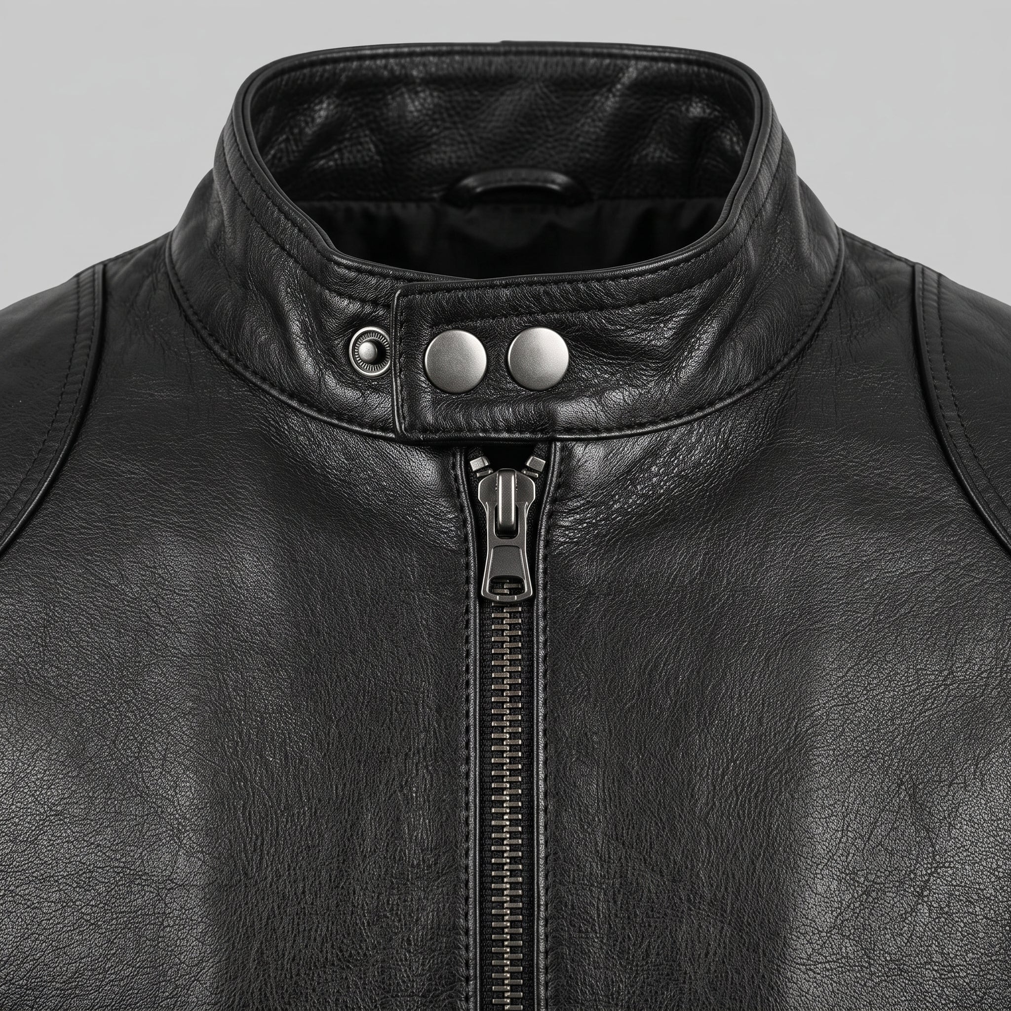 Men's Black Leather Biker Jacket — Aldwincle