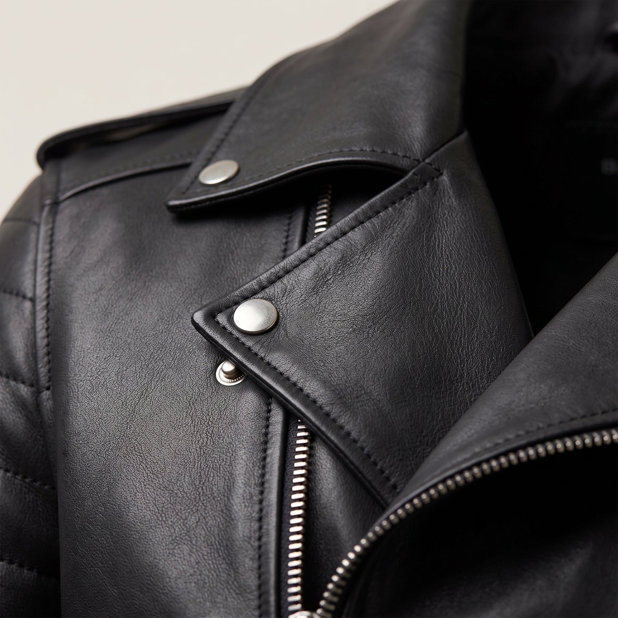 Men's Black Leather Biker Jacket — Bickley