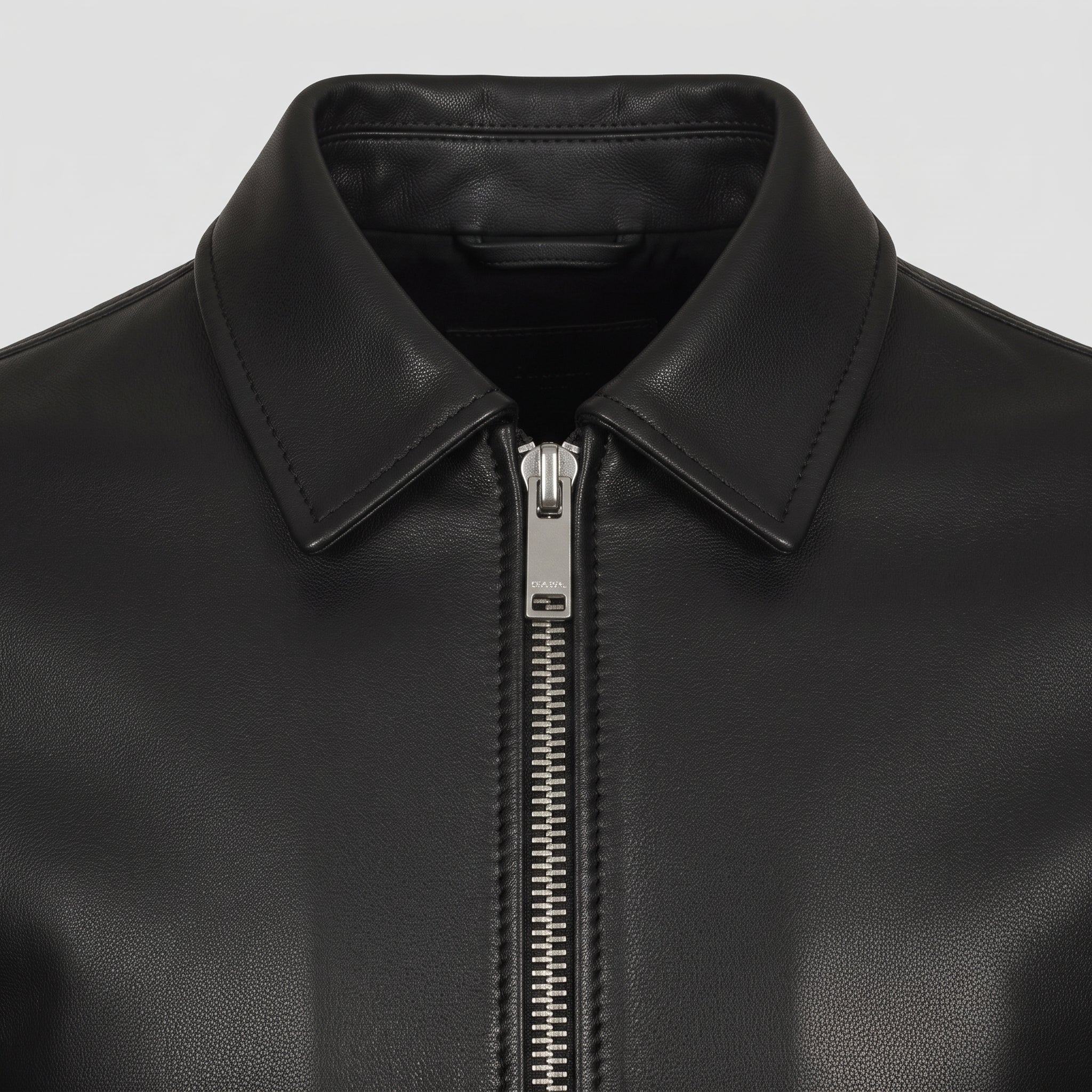 Men's Black Leather Biker Jacket — Bracknell