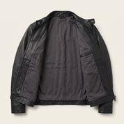 Men's Black Leather Biker Jacket — Clavell