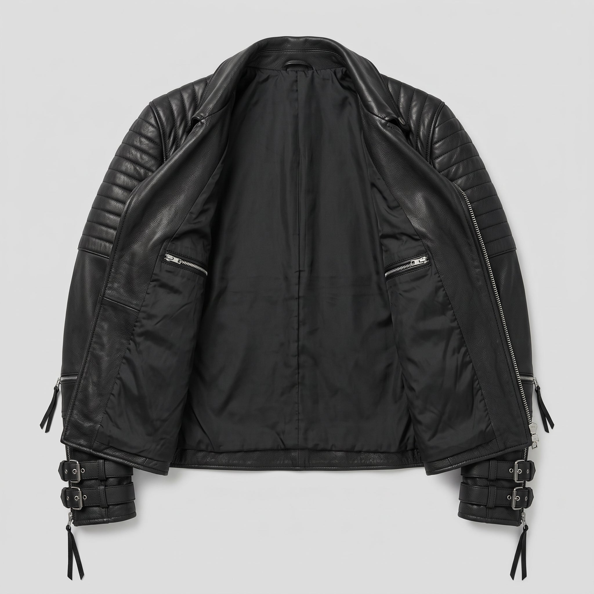 Men's Black Quilted Leather Perfecto Biker Jacket — Culross