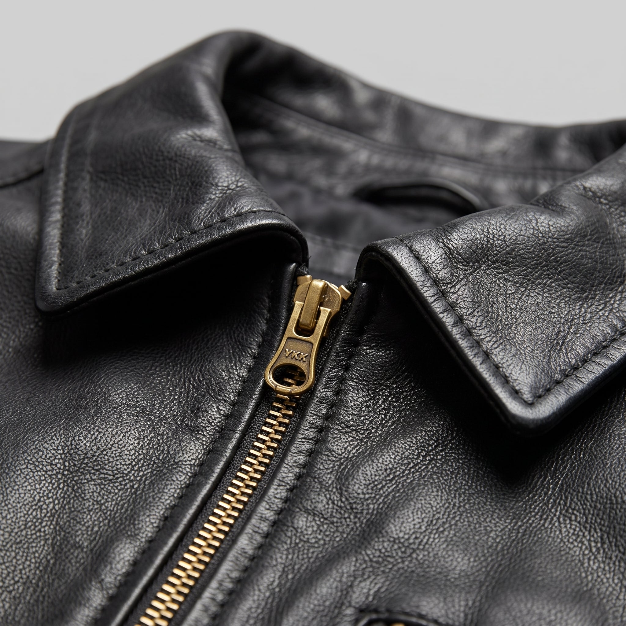Men's Black Leather Biker Jacket — Hooper