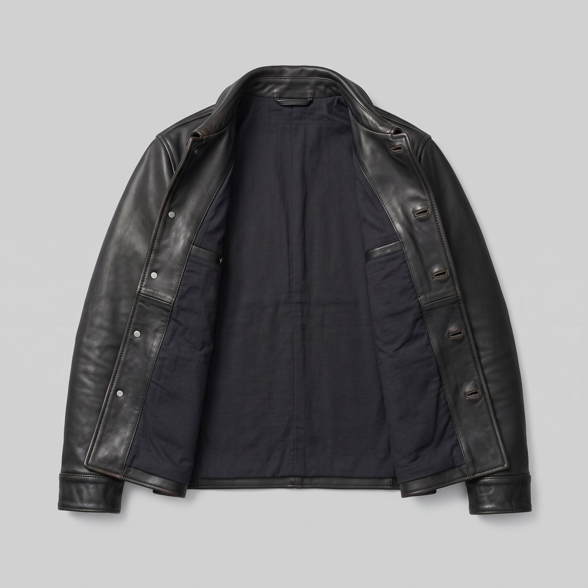 Men's Black Leather Trucker Jacket — Moulton