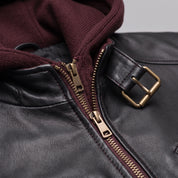 Men's Black Leather Biker Jacket — Prior