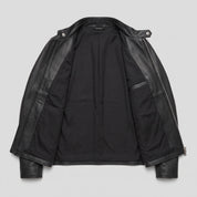 Men's Black Leather Biker Jacket — Uckfield
