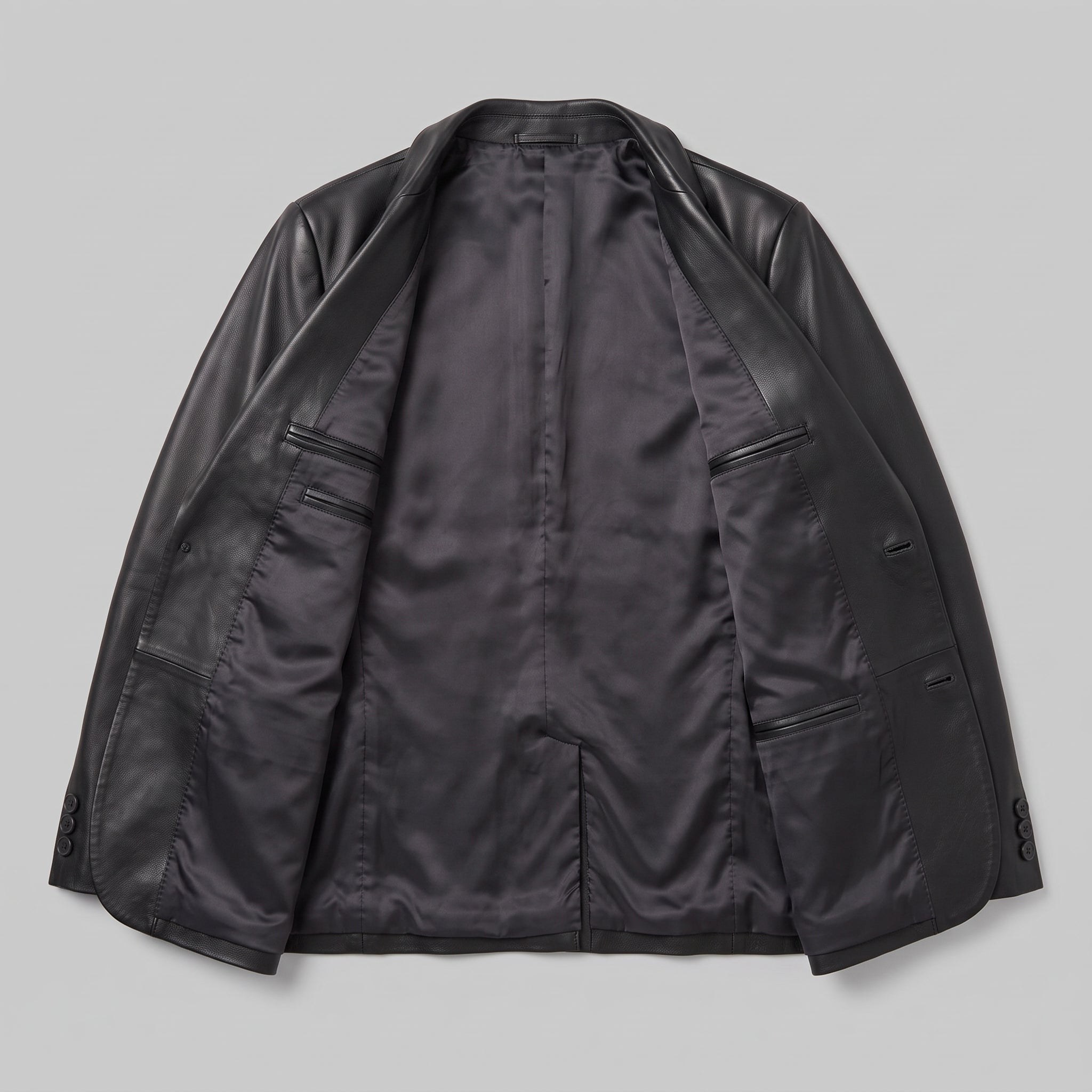 Men's Black Leather Blazer — Belvoir