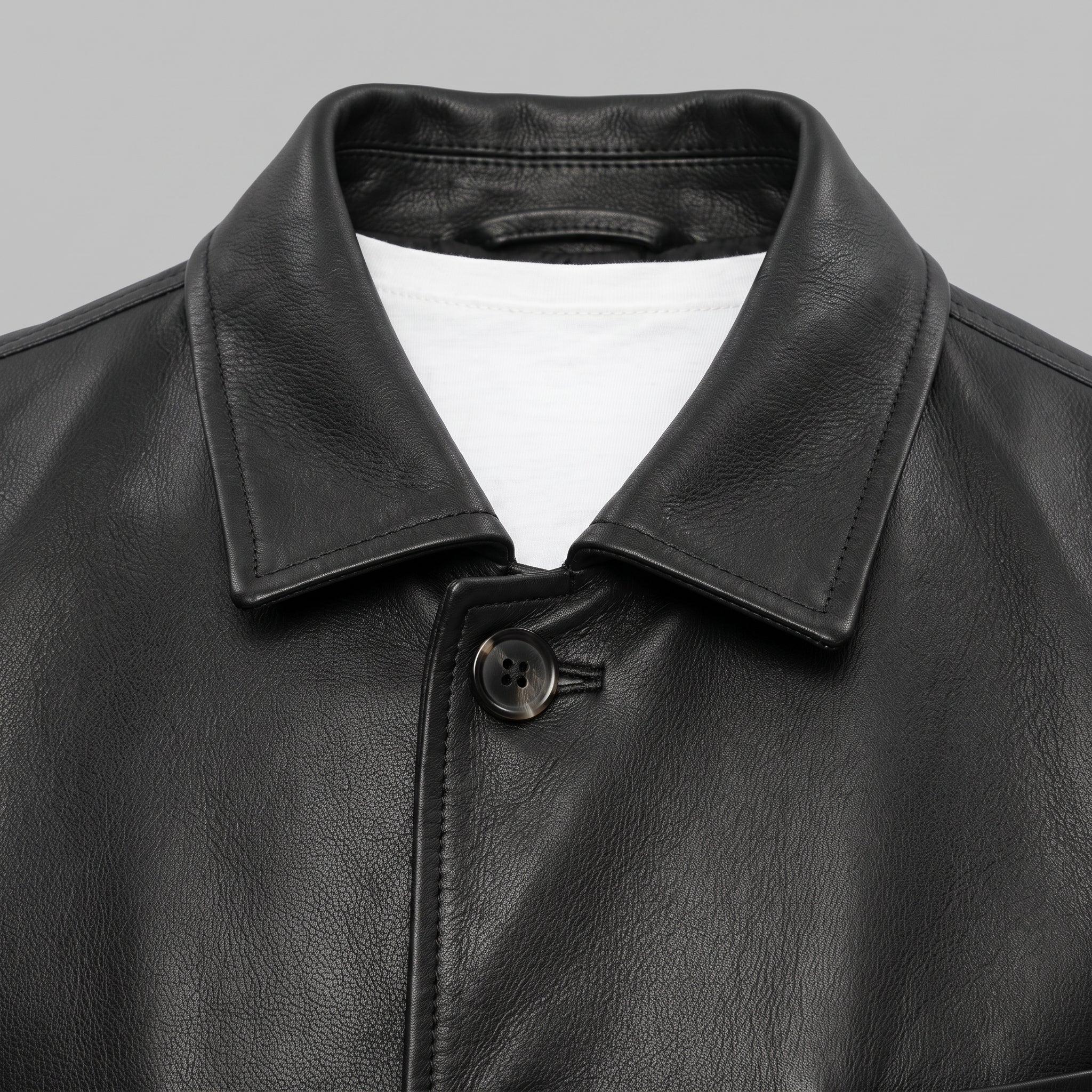 Men's Black Leather Blazer Jacket — Lindsay