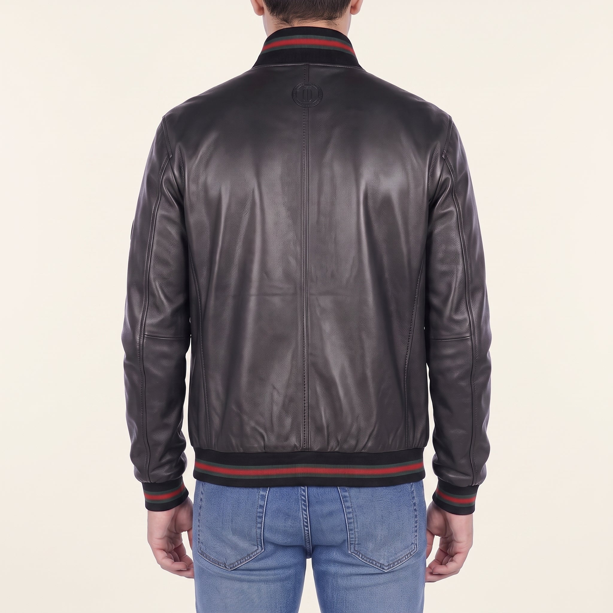 Men's Black Leather Bomber Jacket — Gerrard