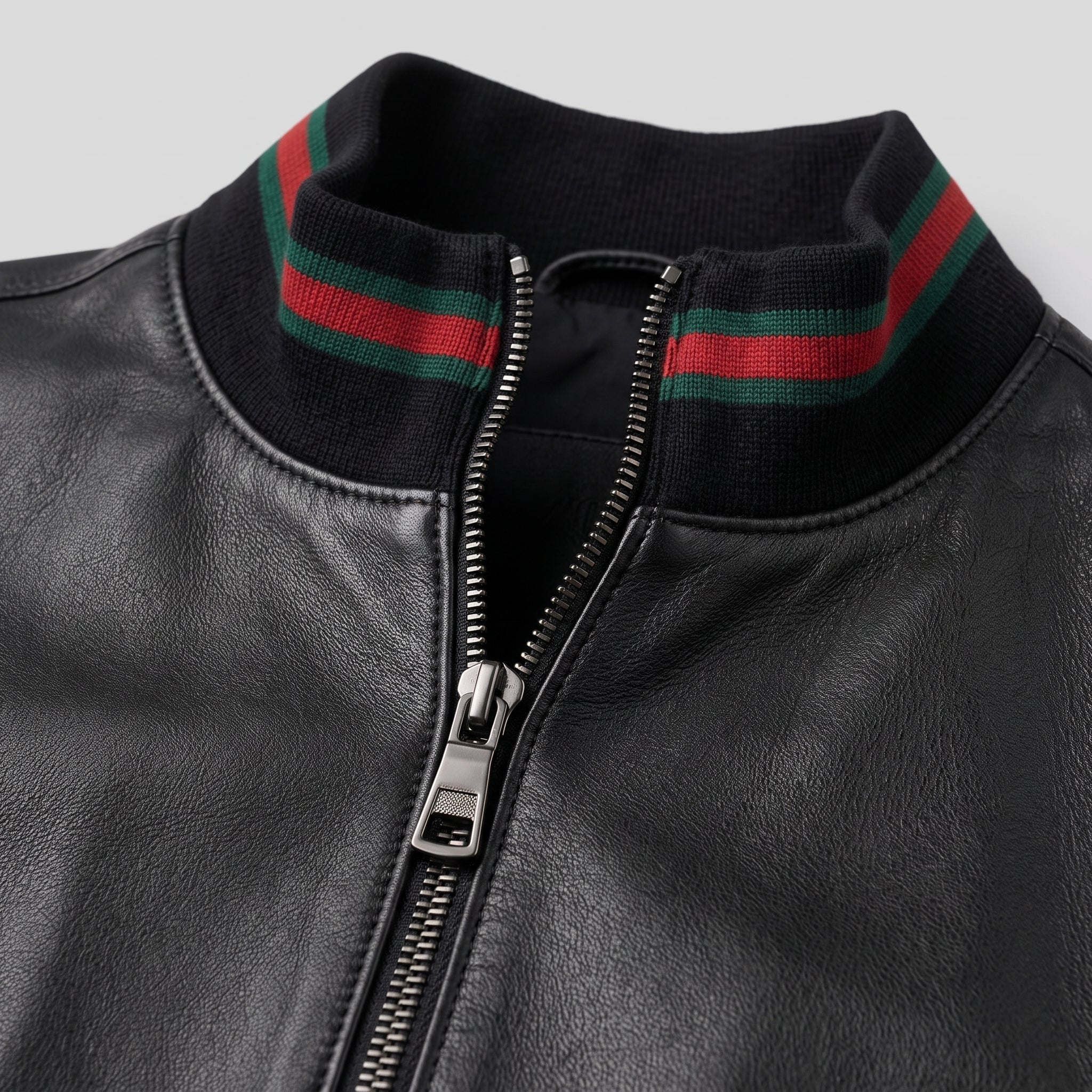 Men's Black Leather Bomber Jacket — Gerrard