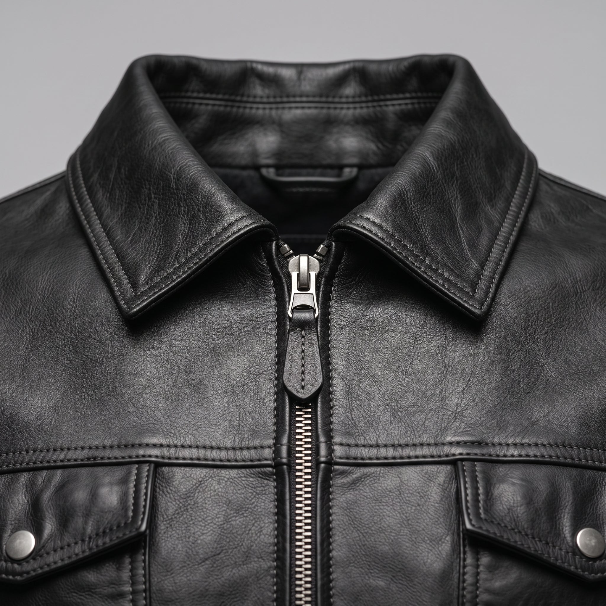 Men's Black Leather Field Jacket — Dalehurst
