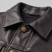 Men's Black Leather Trucker Jacket — Baynards
