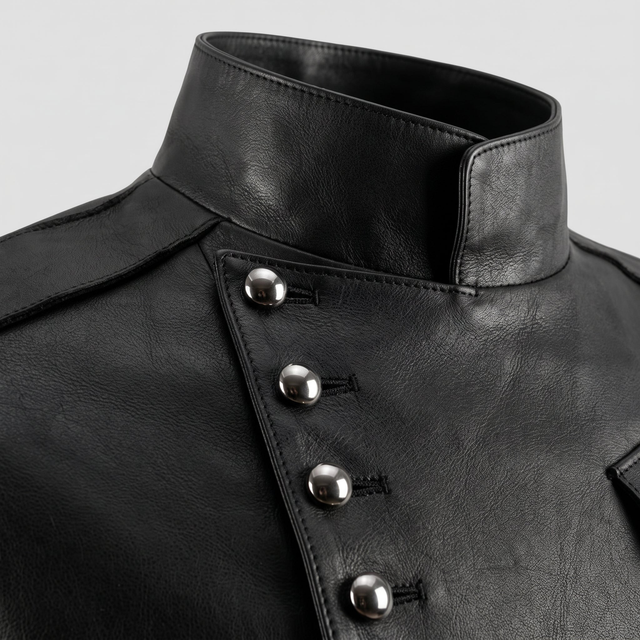Men's Black Leather Jacket — Camborne