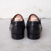 Men's Black Leather Monk Strap Shoes — Bramhall
