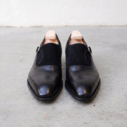 Men's Black Leather Monk Strap Shoes — Bramhall