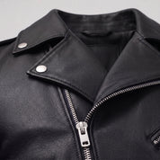 Men's Black Leather Perfecto Jacket — Audley