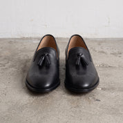 Men's Black Leather Tassel Loafers — Gorman