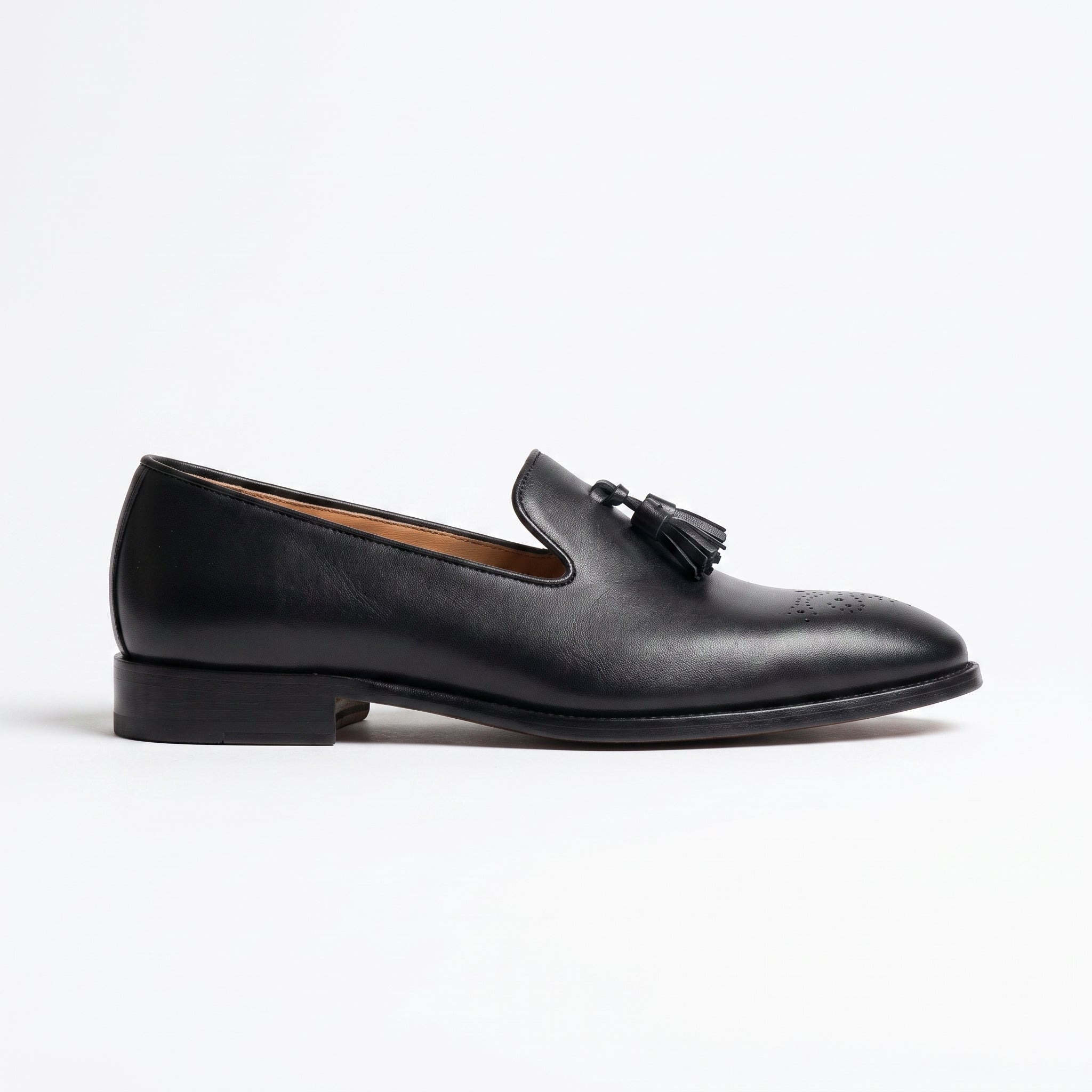 Men's Black Leather Tassel Loafers — Gorman