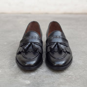 Men's Black Tassel Fringe Leather Moccasins — Whitchurch