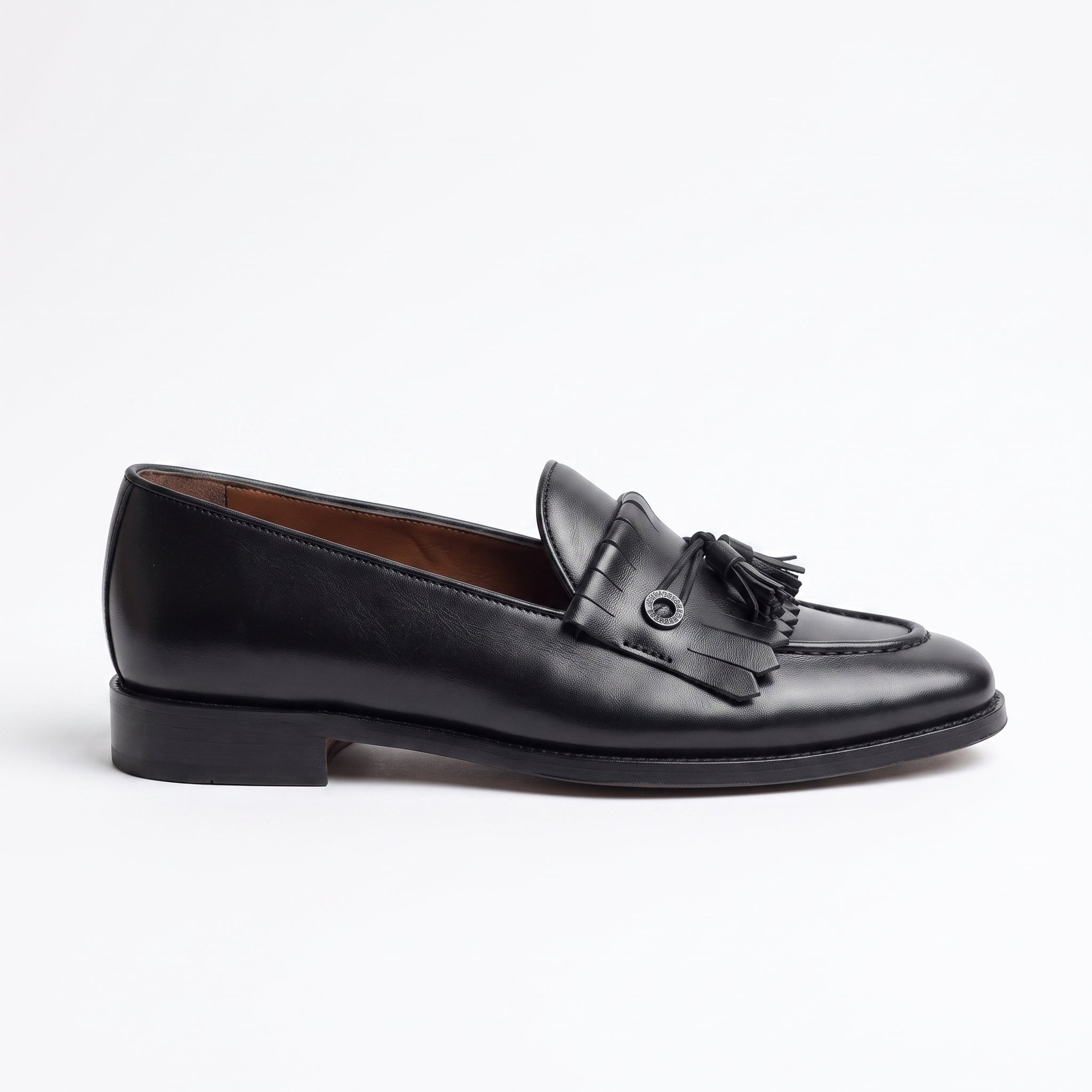 Men's Black Tassel Fringe Leather Moccasins — Whitchurch