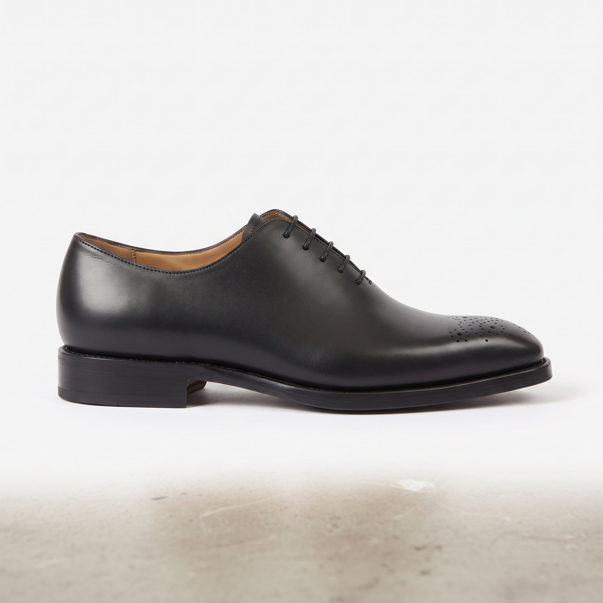 Men's Leather Oxford Tuxedo Shoes - Handmade Black Dress Shoes