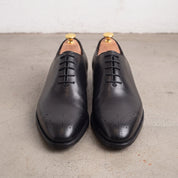 Men's Black Plain-Toe Leather Oxfords — Hayes