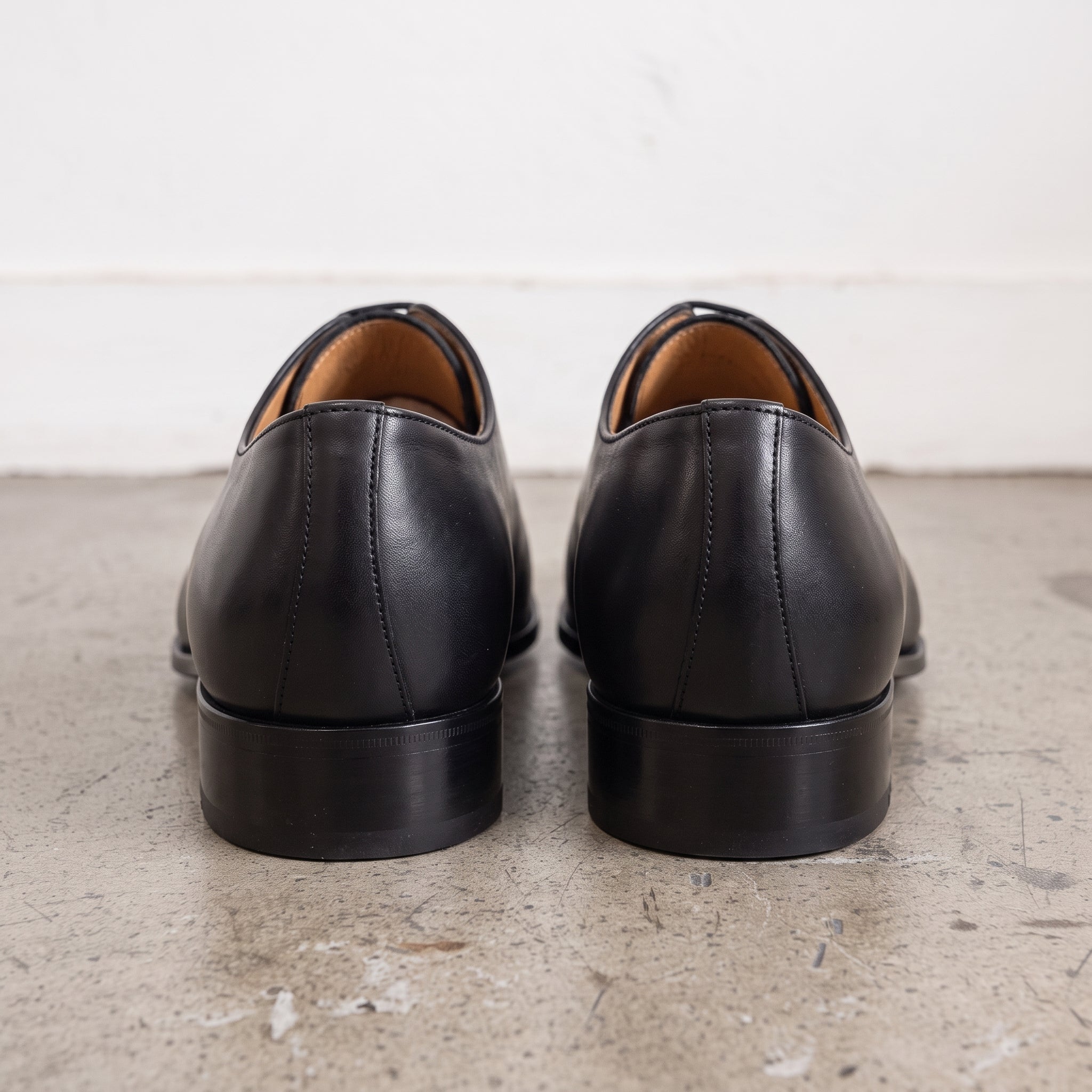 Men's Black Cap-Toe Brogue Leather Oxfords — Sheringham