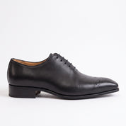 Men's Black Cap-Toe Brogue Leather Oxfords — Sheringham