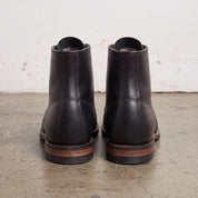 Men's Black Moc-Toe Leather Ankle Boots — Atlow