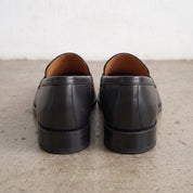 Men's Black Moc-Toe Leather Penny Loafers — Hemsworth