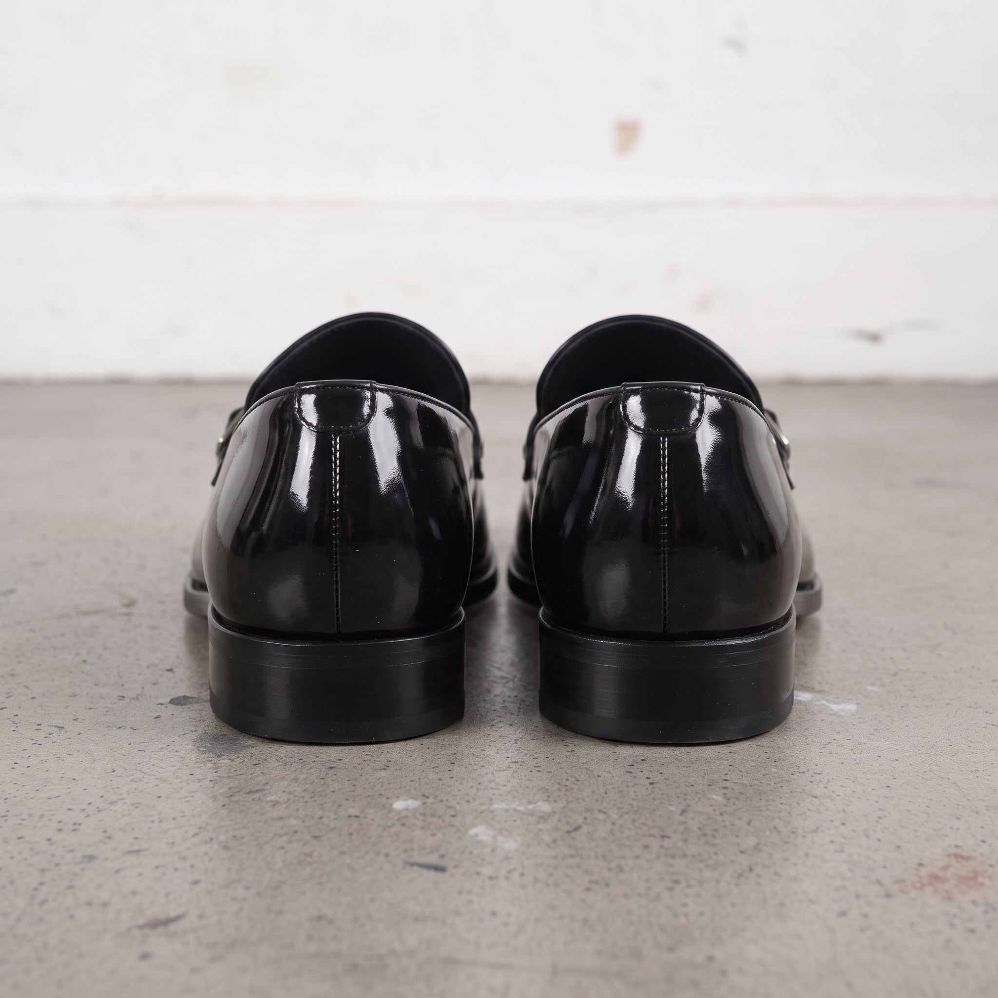Men's Black Patent Leather Monk Strap Loafers — Lofthouse