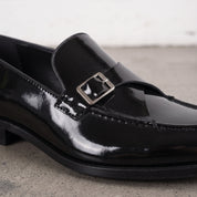 Men's Black Patent Leather Monk Strap Loafers — Lofthouse