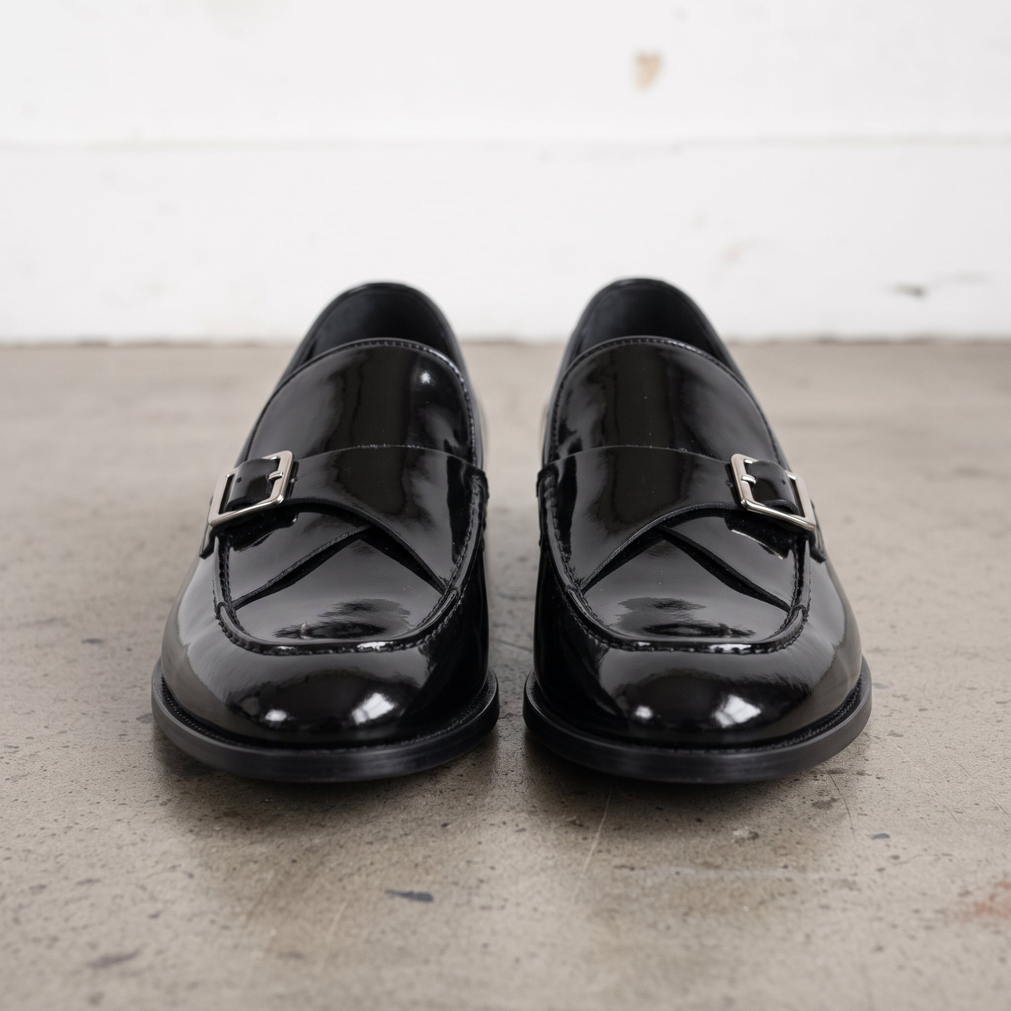Men's Black Patent Leather Monk Strap Loafers — Lofthouse