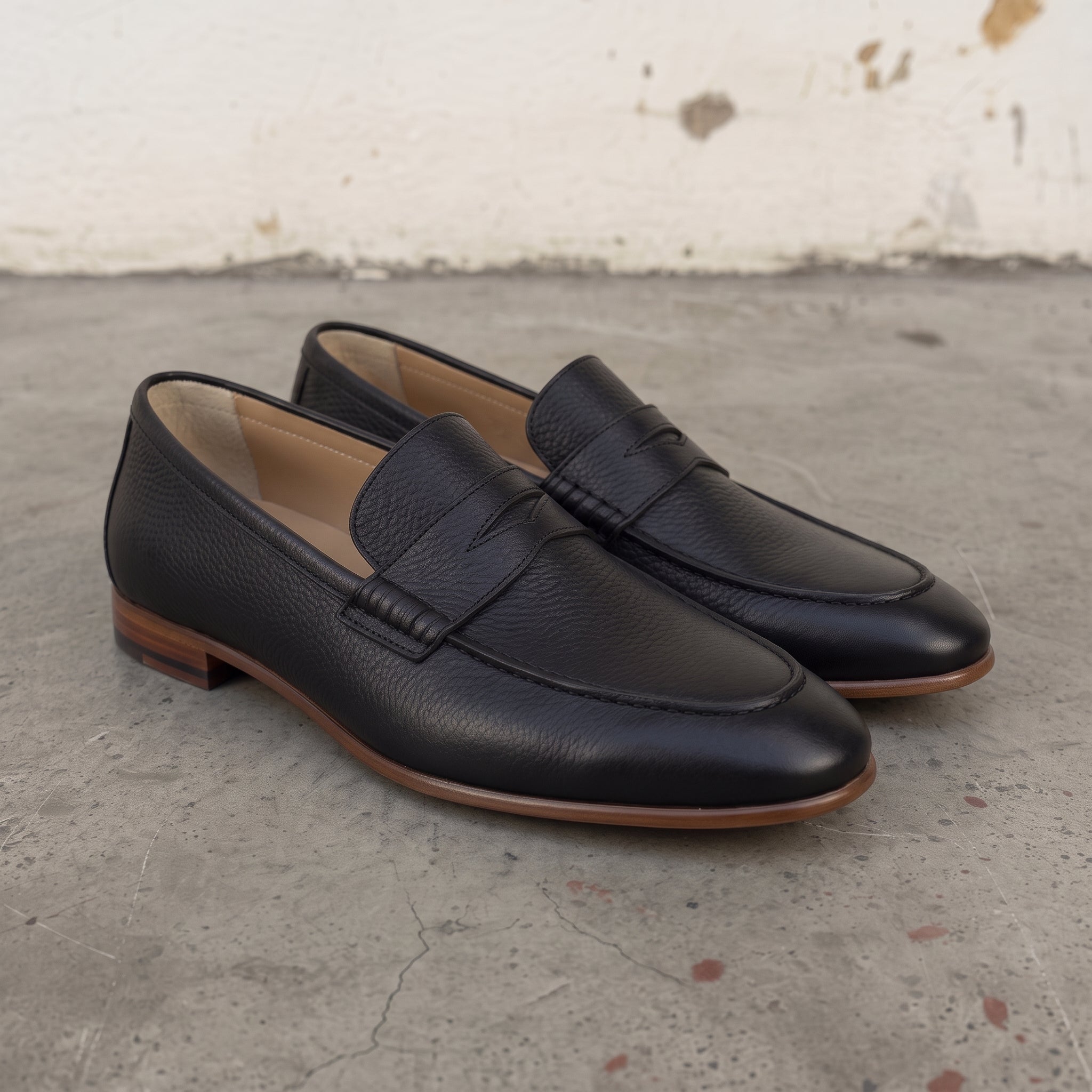 Handcrafted Men's Black Leather Moccasin Loafers — Finsbury