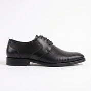 Men's Black Perforated Leather Derby Shoes — Ingham