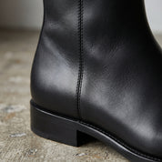 Men's Black Plain-Toe Leather Ankle Boots — Billingsley