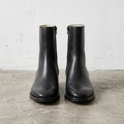Men's Black Plain-Toe Leather Ankle Boots — Billingsley
