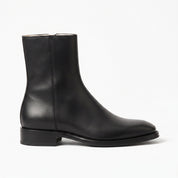 Men's Black Plain-Toe Leather Ankle Boots — Billingsley