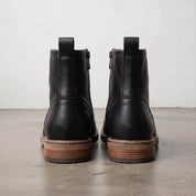 Men's Black Plain-Toe Leather Ankle Boots — Flindell